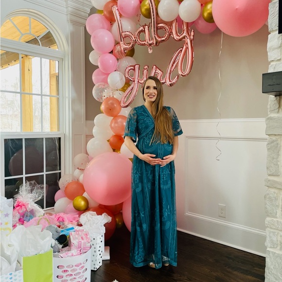 Pinkblush Dresses & Skirts - Pink Blush Maternity Maxi Dress (Dark Turquoise)